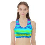 Abstract Design Pattern Sports Bra with Border