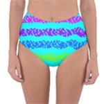 Abstract Design Pattern Reversible High-Waist Bikini Bottoms
