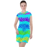 Abstract Design Pattern Drawstring Hooded Dress