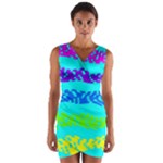 Abstract Design Pattern Wrap Front Bodycon Dress