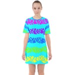 Abstract Design Pattern Sixties Short Sleeve Mini Dress