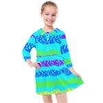 Abstract Design Pattern Kids  Quarter Sleeve Shirt Dress