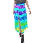 Abstract Design Pattern Velour Split Maxi Skirt