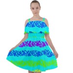 Abstract Design Pattern Cut Out Shoulders Chiffon Dress