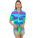 Abstract Design Pattern Tie Front Shirt 