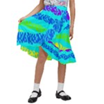 Abstract Design Pattern Kids  Ruffle Flared Wrap Midi Skirt