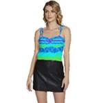 Abstract Design Pattern Flowy Camisole Tie Up Top