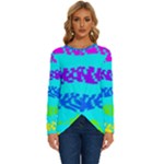 Abstract Design Pattern Long Sleeve Crew Neck Pullover Top