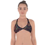 Abstract Geometric Pattern Halter Neck Bikini Top