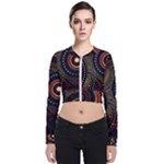 Abstract Geometric Pattern Long Sleeve Zip Up Bomber Jacket