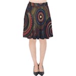 Abstract Geometric Pattern Velvet High Waist Skirt