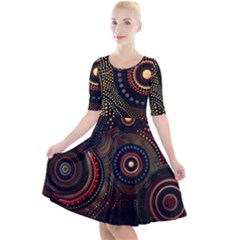 Quarter Sleeve A-Line Dress 