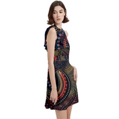 Cocktail Party Halter Sleeveless Dress With Pockets 