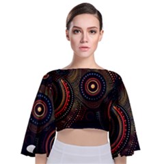 Tie Back Butterfly Sleeve Chiffon Top 