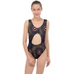 Abstract Geometric Pattern Center Cut Out Swimsuit