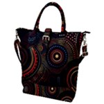 Abstract Geometric Pattern Buckle Top Tote Bag