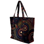 Abstract Geometric Pattern Zip Up Canvas Bag