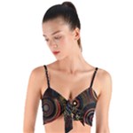 Abstract Geometric Pattern Woven Tie Front Bralet