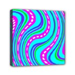 Swirls Pattern Design Bright Aqua Mini Canvas 6  x 6  (Stretched)