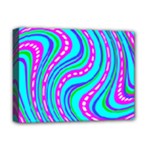 Swirls Pattern Design Bright Aqua Deluxe Canvas 16  x 12  (Stretched) 