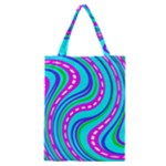 Swirls Pattern Design Bright Aqua Classic Tote Bag