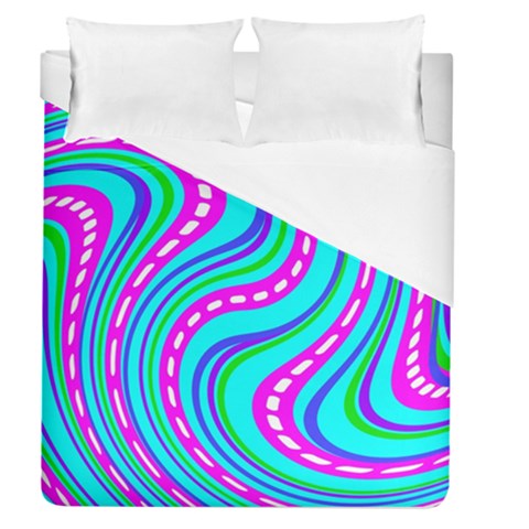 Swirls Pattern Design Bright Aqua Duvet Cover (Queen Size) from ArtsNow.com