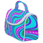 Swirls Pattern Design Bright Aqua Satchel Handbag