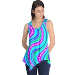 Swirls Pattern Design Bright Aqua Sleeveless Tunic