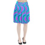 Swirls Pattern Design Bright Aqua Pleated Skirt