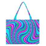 Swirls Pattern Design Bright Aqua Medium Tote Bag
