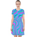 Swirls Pattern Design Bright Aqua Adorable in Chiffon Dress