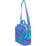 Swirls Pattern Design Bright Aqua Crossbody Day Bag