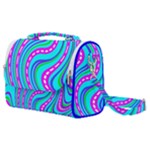 Swirls Pattern Design Bright Aqua Satchel Shoulder Bag