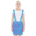 Swirls Pattern Design Bright Aqua Braces Suspender Skirt
