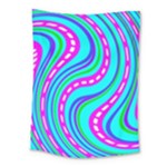 Swirls Pattern Design Bright Aqua Medium Tapestry