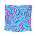 Swirls Pattern Design Bright Aqua Square Tapestry (Small)