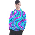 Swirls Pattern Design Bright Aqua Men s Pullover Hoodie