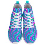 Swirls Pattern Design Bright Aqua Men s Lightweight High Top Sneakers