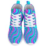 Swirls Pattern Design Bright Aqua Women s Lightweight High Top Sneakers