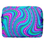 Swirls Pattern Design Bright Aqua Make Up Pouch (Large)