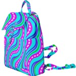 Swirls Pattern Design Bright Aqua Buckle Everyday Backpack