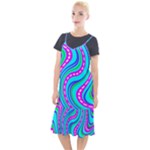 Swirls Pattern Design Bright Aqua Camis Fishtail Dress