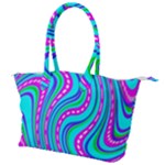 Swirls Pattern Design Bright Aqua Canvas Shoulder Bag