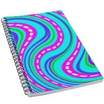 Swirls Pattern Design Bright Aqua 5.5  x 8.5  Notebook