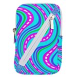 Swirls Pattern Design Bright Aqua Belt Pouch Bag (Small)