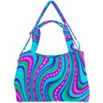 Swirls Pattern Design Bright Aqua Double Compartment Shoulder Bag