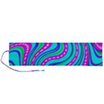 Swirls Pattern Design Bright Aqua Roll Up Canvas Pencil Holder (L)