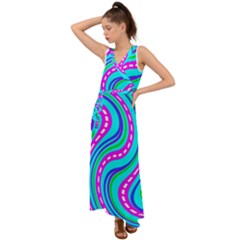 V-Neck Chiffon Maxi Dress 