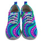 Swirls Pattern Design Bright Aqua Women Athletic Shoes