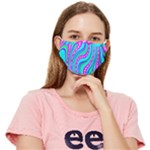 Swirls Pattern Design Bright Aqua Fitted Cloth Face Mask (Adult)